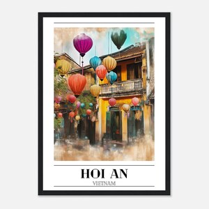Framed Vietnam Poster - Hoi An Wall Art - Gift for Traveller