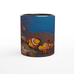 Clownfish Coffee Mug – Ocean Lover Gift – Ceramic or Porcelain Cup - Marine Life Sea Print