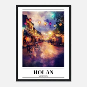 Framed Vietnam Poster - Hoi An Wall Art - Gift for Traveller