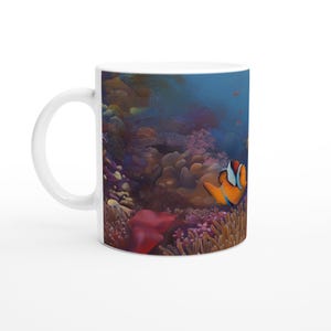 Clownfish Coffee Mug – Ocean Lover Gift – Ceramic or Porcelain Cup - Marine Life Sea Print