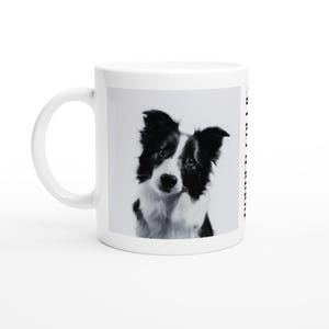 Border Collie Tasse – Einfarbige Border Collie Hundeportrait Kaffeetasse – Geschenk für Hundeliebhaber – Süße Hundetasse – Haustier Geschenkidee