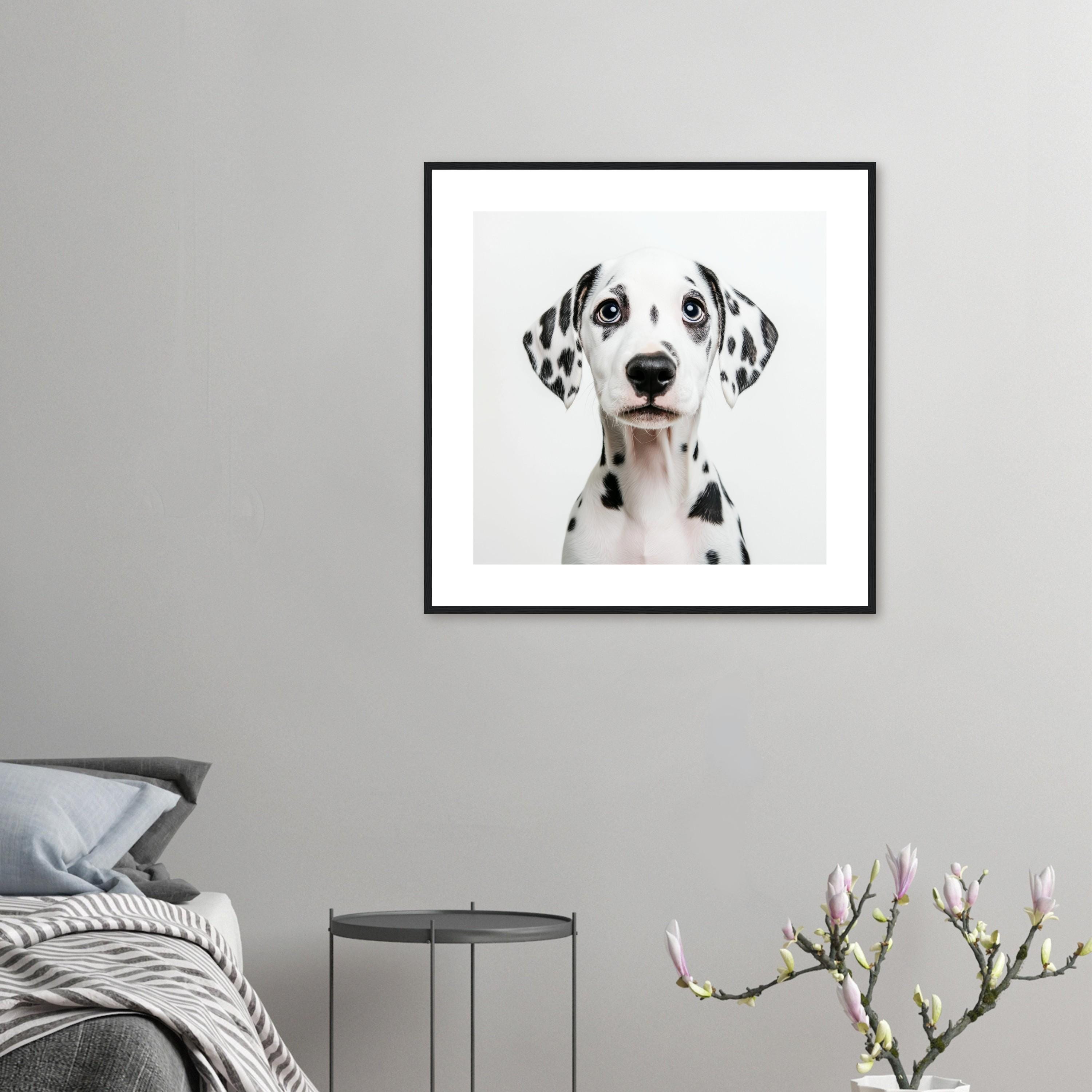 【手描き原画】ダルメシアンの肖像 ボールペン画 絵画 額装付き 手描き原画】ダルメシアンの肖像 ボールペン画 絵画 額装付き 愛らしい