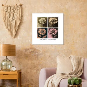 Framed Floral Art Print: Inspirational Quote, Ready to Hang