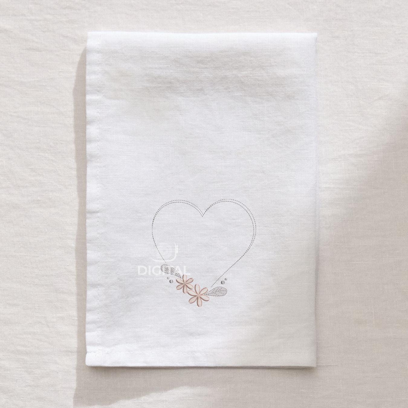 Heart Floral Frame Machine Embroidery Design, Embroidery File, 4 Sizes ...
