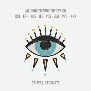 The Evil Eye Curse Protection, Machine Embroidery Design, Embroidery File, 3 sizes, 8 formats, Instant Download