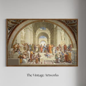 Raphael The School of Athens | Renaissance Wall Art | Famous Masterpiece Painting | Classical Philosophy Art Print | Digital Download