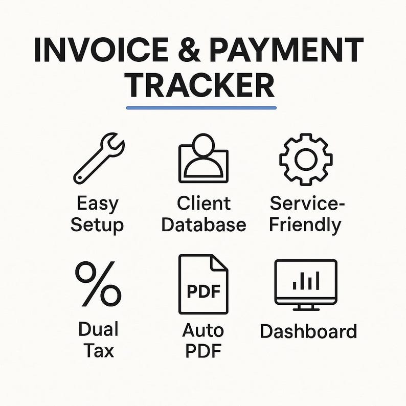 Invoice and Client Payment Tracker | Excel Google Sheets | Small ...