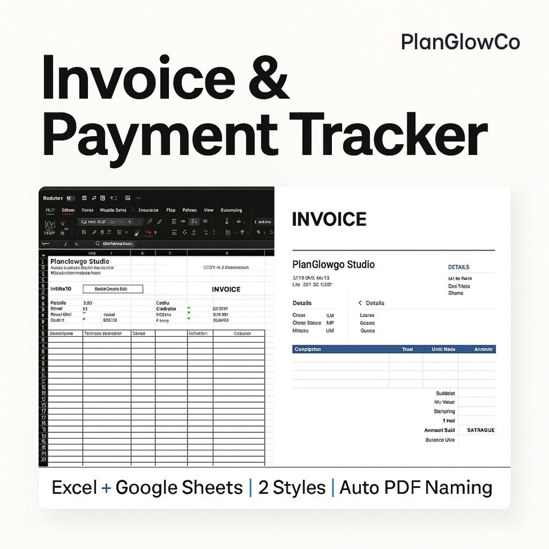 Invoice and Client Payment Tracker | Excel Google Sheets | Small ...