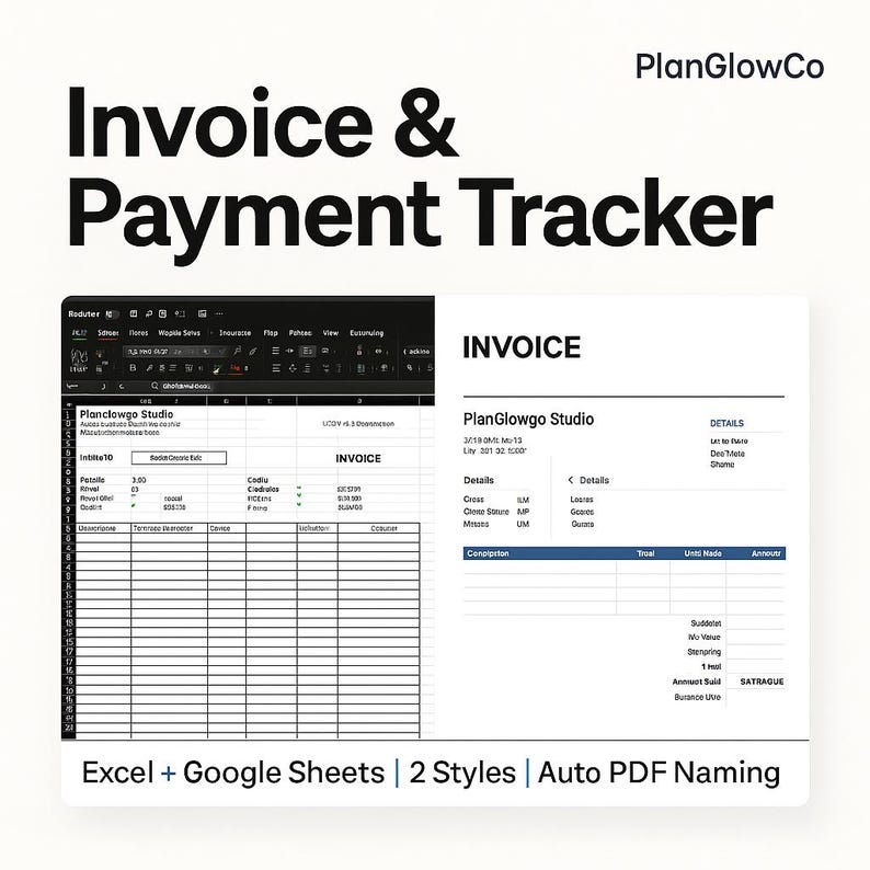 Invoice and Client Payment Tracker | Excel Google Sheets | Small ...