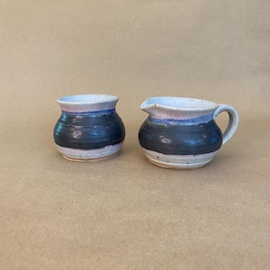 Pottery Creamer and Sugar Bowl