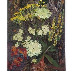 Vintage original oil painting Still Life with Wildflowers by Ukrainian artist A. Zhezher, Floral wall decor, Wall art for garden, Nature art