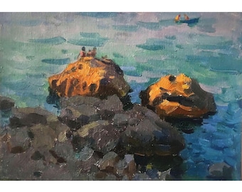 油絵・風景画「森の小川」 森の小川の油絵 川の風景 リネンキャンバス 16x20インチ - Etsy 日本