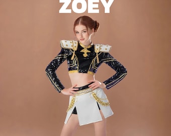 Golden Zoey Cosplay Costume, Huntrix Zoey Outfit, Halloween Cosplay Costume, Kids Halloween Gift, K-pop Idol Cosplay Costume
