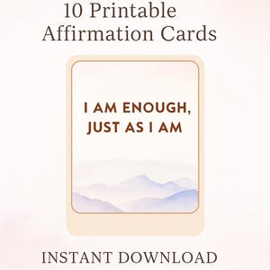 Carte di affermazione dell'amor proprio / Stampabili sulla salute mentale / Citazioni positive quotidiane / Mazzo digitale per la cura di sé / Mantra di guarigione / Me lo merito