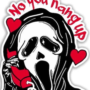 Horror Movie Sticker, Funny Halloween Sticker, Ghostface Screaming Sticker, Ghost Sticker