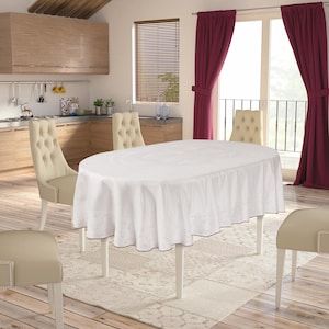 Jacquard Tablecloth 220 cm Oval Cream | Elegant, durable festive wedding tablecloth for dining rooms, restaurants, and catering establishments