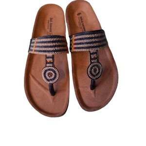 Sandalias, sandalias de abedul, chanclas, sandalias de verano, sandalias con cuentas, sandalias masai, sandalias africanas