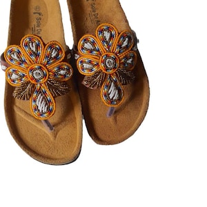 Sandalias, sandalias de abedul, chanclas, sandalias de verano, sandalias con cuentas, sandalias masai, sandalias africanas