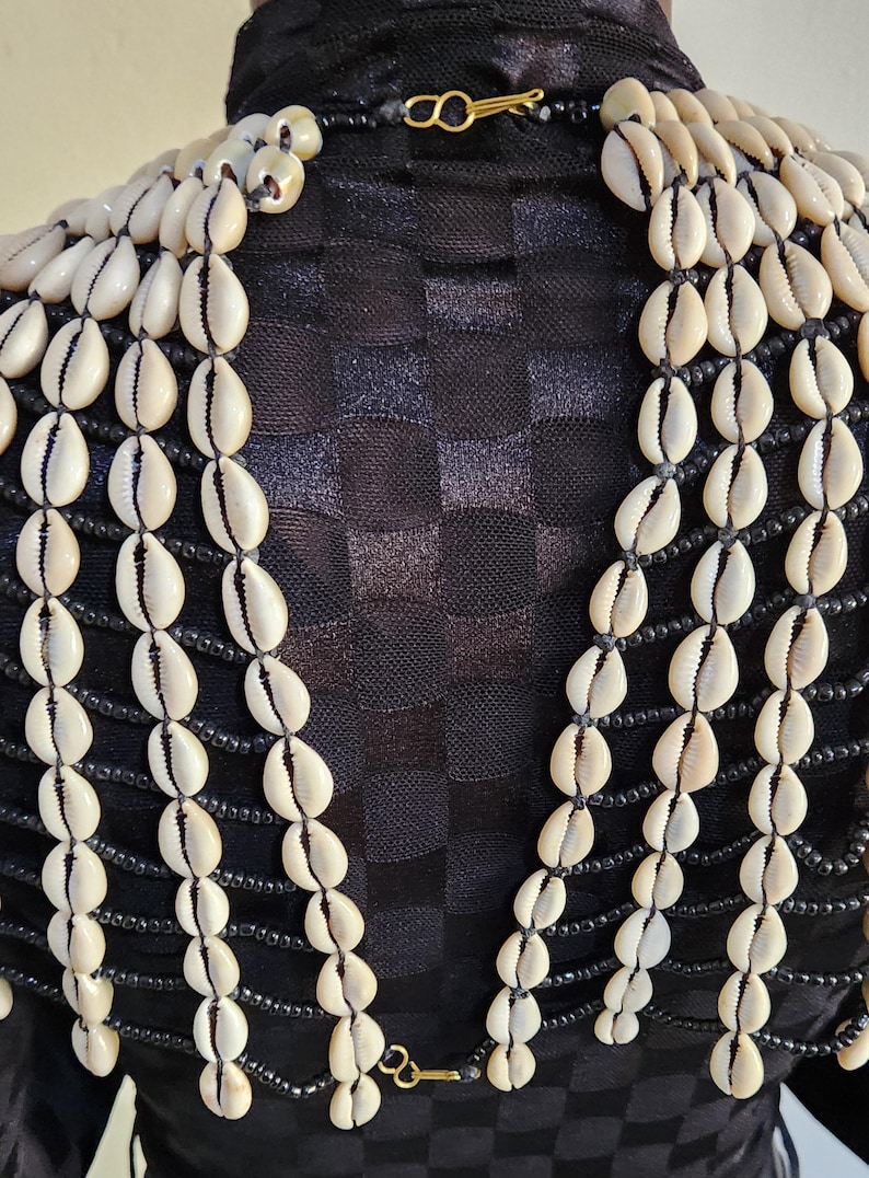 Cowrie Shell Bib Necklace: African Bohemian Tribal Jewelry - Etsy