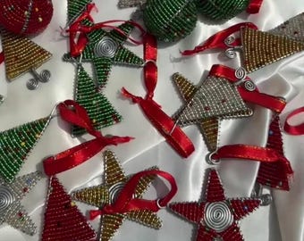 Handmade Maasai Beaded Christmas Ornaments | African Holiday Decor