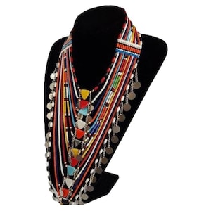 Handmade Maasai Beaded Necklace: African Tribal Choker, wedding neckpiece