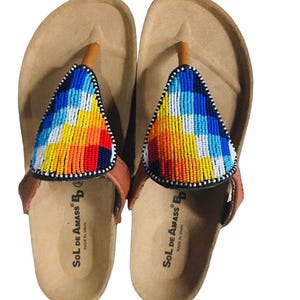 Sandalias, sandalias de abedul, chanclas, sandalias de verano, sandalias con cuentas, sandalias masai, sandalias africanas