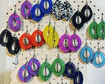 Partihandel Maasai Pärlörhängen: Handgjorda Afrikanska Boho Smycken, 24 Par
