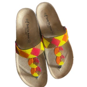 Sandalias, sandalias de abedul, chanclas, sandalias de verano, sandalias con cuentas, sandalias masai, sandalias africanas