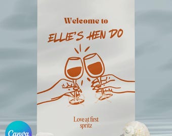 Editable Aperol Spritz Party Sign: Canva Template (Digital Download)