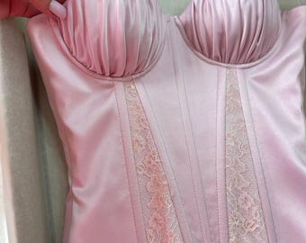 Elegant Lace Corset Top, Romantic Bustier Corset, Feminine Floral Corset, Aesthetic Corset Lingerie, Bridal Corset Top for Women