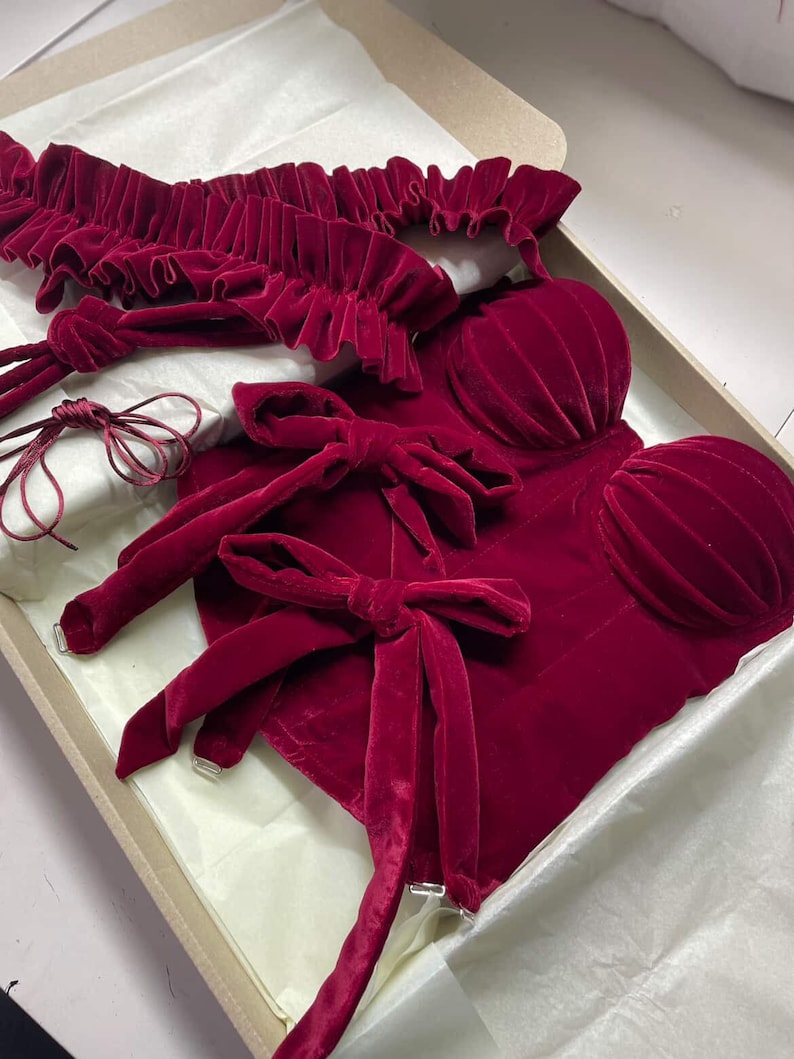 red overbust corset, red velour corset, back lace up corset, woman accessory, burgundy corset, red feminine corset, bordo fashion item, elegant piece, womens accessories, adgustable size, romantic outfit gift, Christmas sale, girlfriends gift,santa lingerie, witch lingerie, romantic lingerie, red velvet corset, red lingerie, overbust corset, lingerie sets, lingerie christmas, christmas corset, corset lingerie, lace up corset, babydoll lingerie, intimo donna
