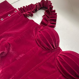 red overbust corset, red velour corset, back lace up corset, woman accessory, burgundy corset, red feminine corset, bordo fashion item, elegant piece, womens accessories, adgustable size, romantic outfit gift, Christmas sale, girlfriends gift,santa lingerie, witch lingerie, romantic lingerie, red velvet corset, red lingerie, overbust corset, lingerie sets, lingerie christmas, christmas corset, corset lingerie, lace up corset, babydoll lingerie, intimo donna