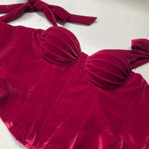 red overbust corset, red velour corset, back lace up corset, woman accessory, burgundy corset, red feminine corset, bordo fashion item, elegant piece, womens accessories, adgustable size, romantic outfit gift, Christmas sale, girlfriends gift,santa lingerie, witch lingerie, romantic lingerie, red velvet corset, red lingerie, overbust corset, lingerie sets, lingerie christmas, christmas corset, corset lingerie, lace up corset, babydoll lingerie, intimo donna
