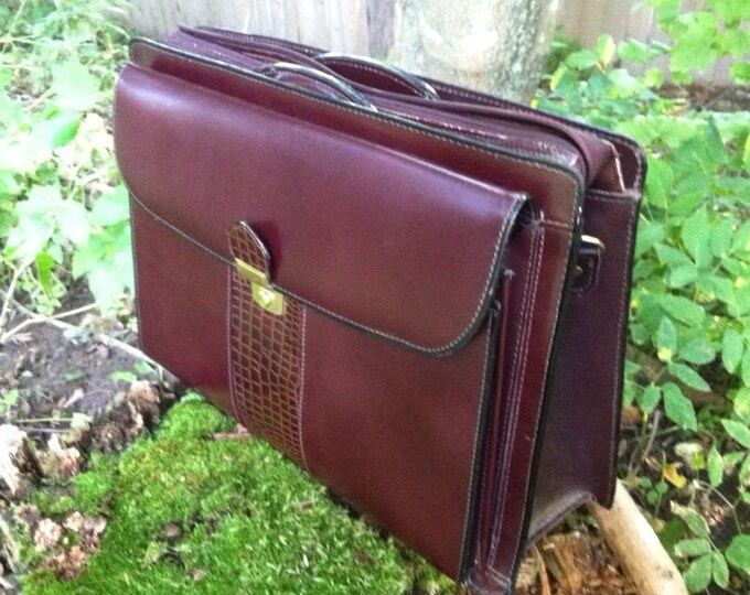 Dark Brown Leather Messenger Bag Brief Case Laptop Case Etsy