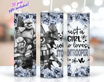 Just A Girl Who Loves Cartoon 20oz Skinny Tumbler Sublimation, Cartoon Tumbler Tumbler Straight/Tapered Png, Digital Download