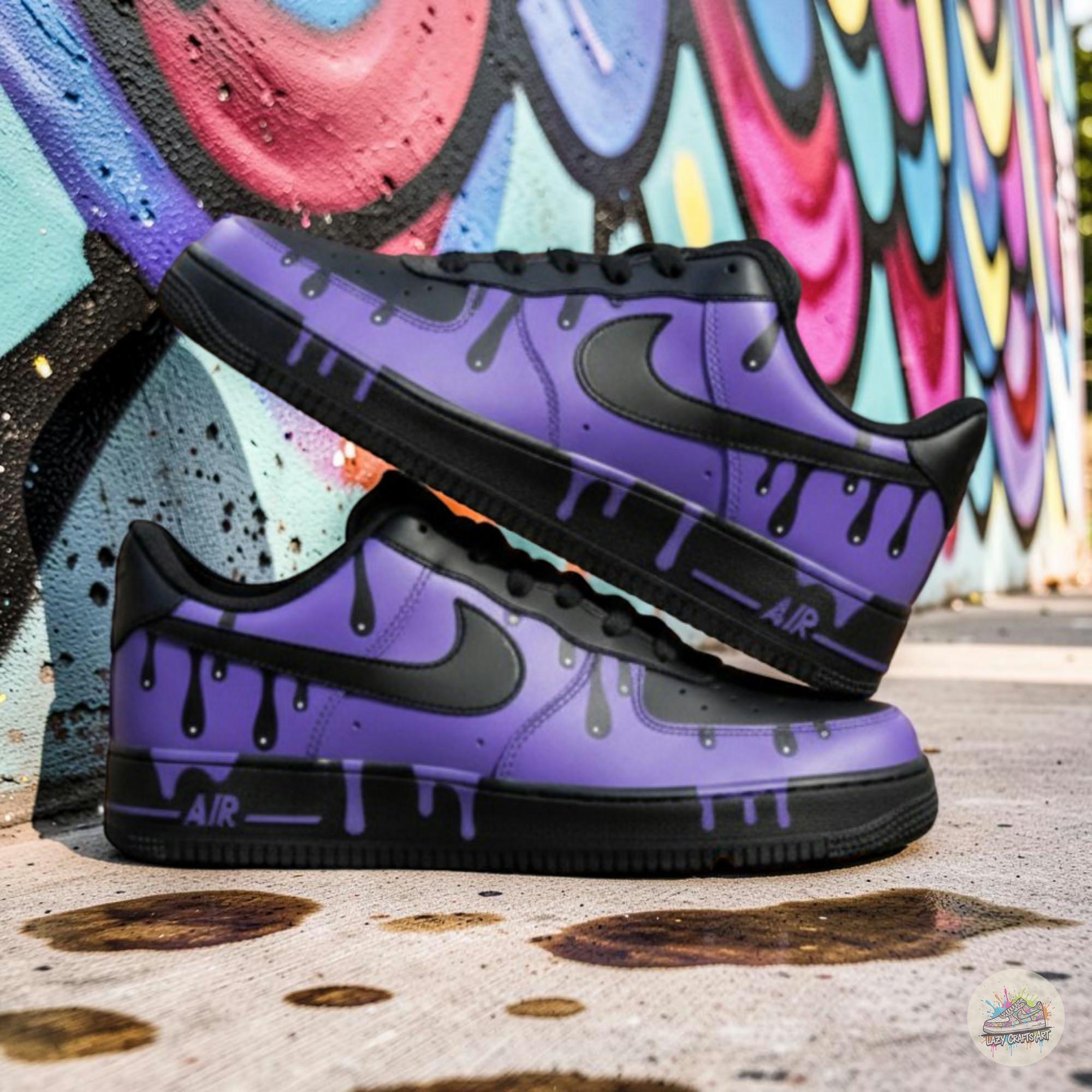 Purple and Black Air Force 1 Custom - Etsy