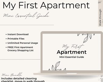 First Apartment Checklist | Printable Canva Template | Instant Download PDF | Minimalistic Design