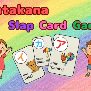 Jogo de Cartas Katakana Slap Vol. 1 – Cartas de colorir com o alfabeto japonês para imprimir para crianças