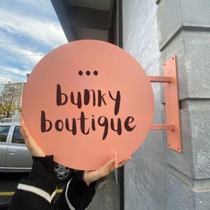 Custom Double Sided Blade Sign, Metal Storefront Sign, 3D Metal Blade Sign, Business Sign, Round Hanging Sign, Metal Logo Sign, Cafe Sign