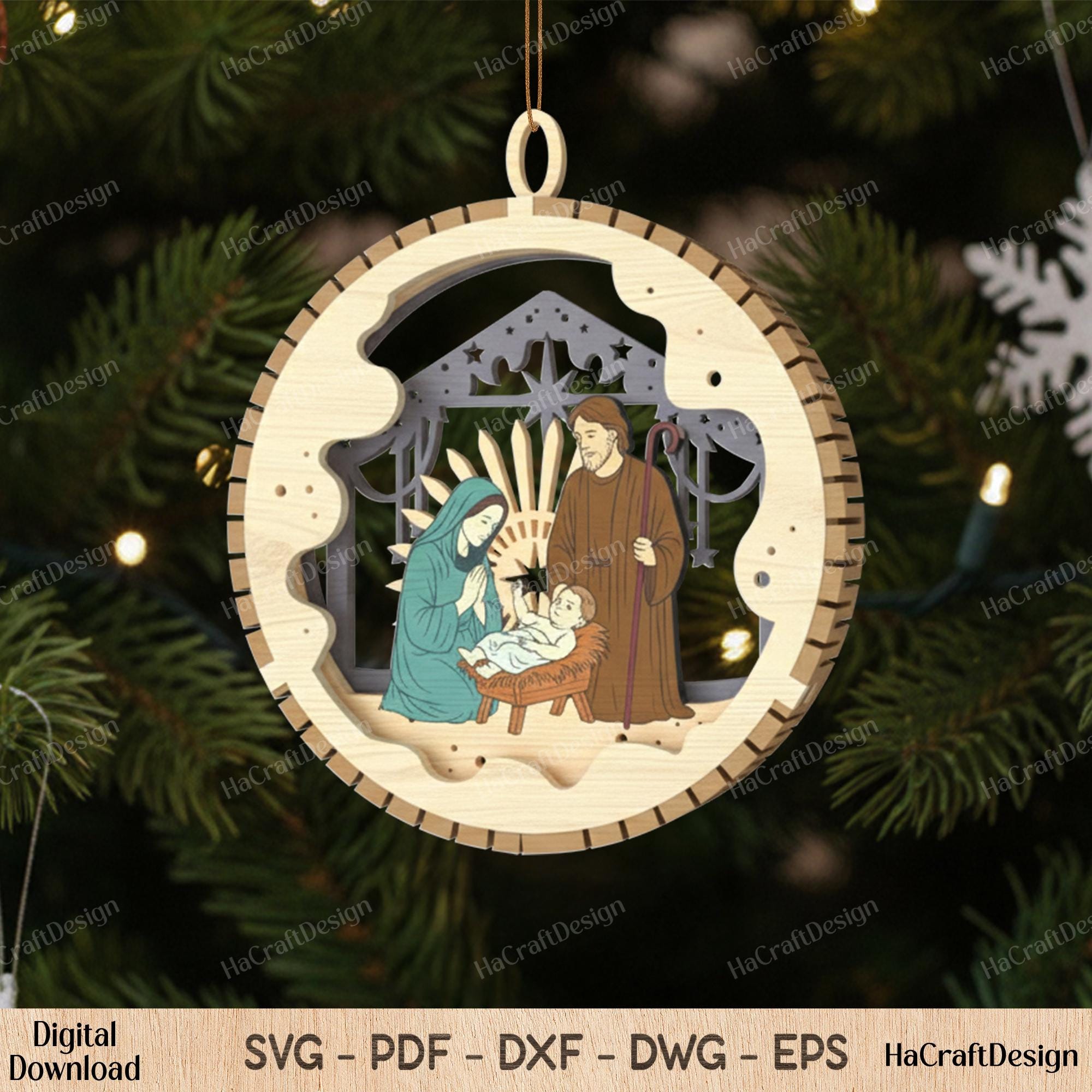 キリスト降誕のオーナメント SVG バンドル: キリスト教のクリスマス