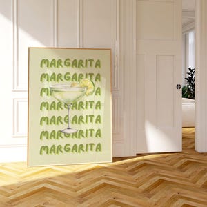 Kunstige Margarita Cocktail-poster | Decoraties met cocktailprint | Afdrukbaar op cocktails | Bar Cart Arts | Keukenkunst | Digitale download