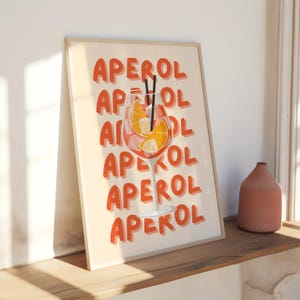 Aperol Spritz Print | Summer Cocktail Art | Cocktail Poster | Bar Cart Decor | Kitchen Wall Hanging | Spritz Illustration | Digital Download