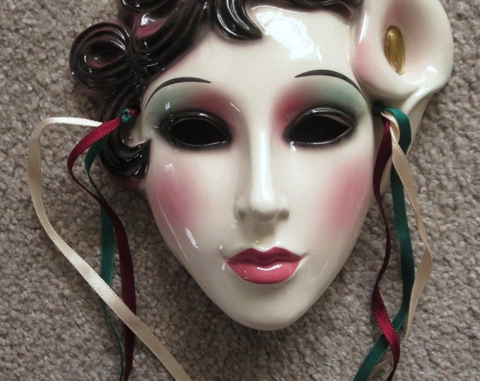 Clay Art Ceramic Face Wall Mask Art Deco Wall Hanging With Etsy