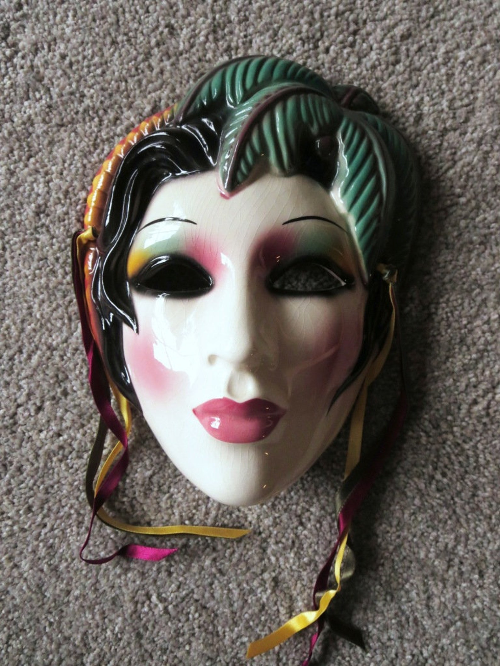 Clay Art Ceramic Face Wall Mask Decorative Wall Decor RARE Etsy