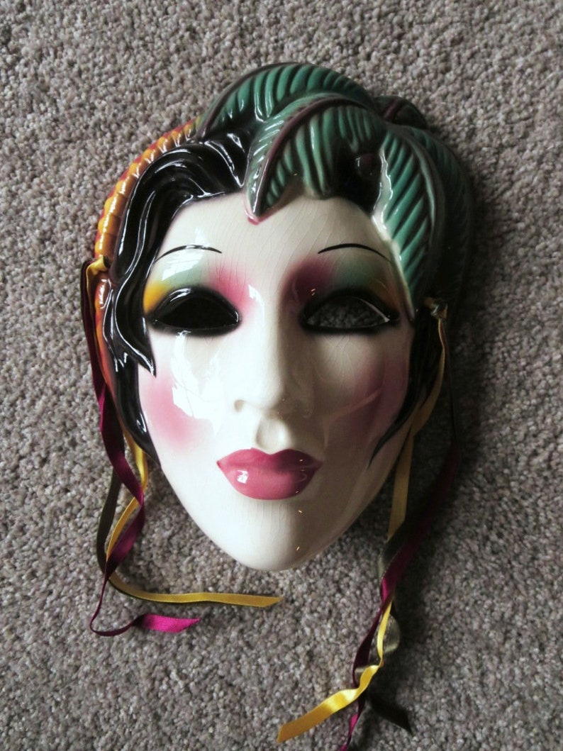 Clay Art Ceramic Face Wall Mask Decorative Wall Decor RARE Etsy