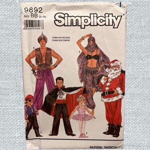 Santa suit + Halloween ADULT uncut costume patterns: Vintage 1990 Simplicity