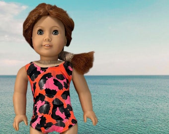 18” AG doll|Swim+Dance+Gymnastics+Yoga|Spandex leotard/swim suit|Fits most pop 18” dolls|Handmade by Doll Clothes Cottage,America|Free Ship!