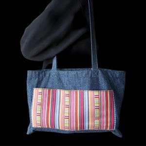 Bolso de mano de mezclilla/Boho/Correas de hombro/Cartera delgada/Bolso de compras de mezclilla/Bolso de transporte inteligente/Plegable/Hecho a mano: Doll Clothes Cottage/EE. UU./Envío GRATIS