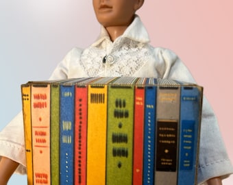 Barbie vintage 1962 cardboard row of books: Original Dream House accessory