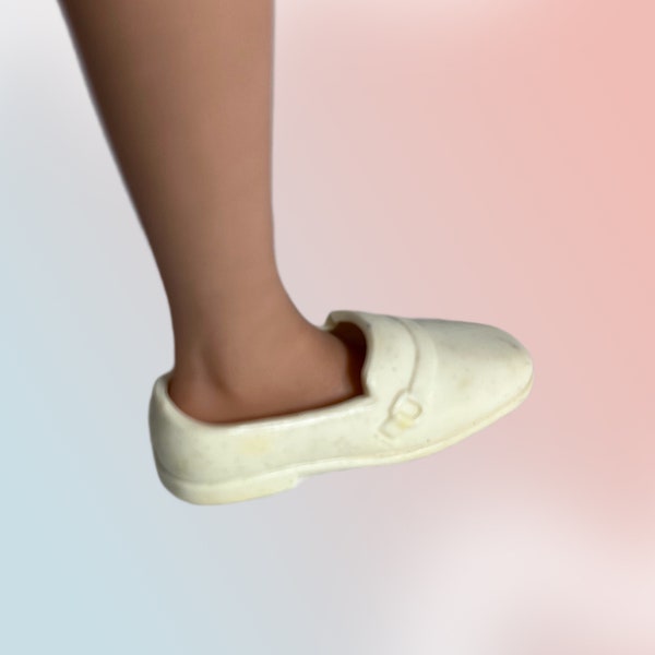 Ken sized shoe|Vintage SINGLE white shoe|Front strap|Japan/sole|Original 1960s|Barbie/Ken accessory|Doll Clothes Cottage, America|SHIPS FREE